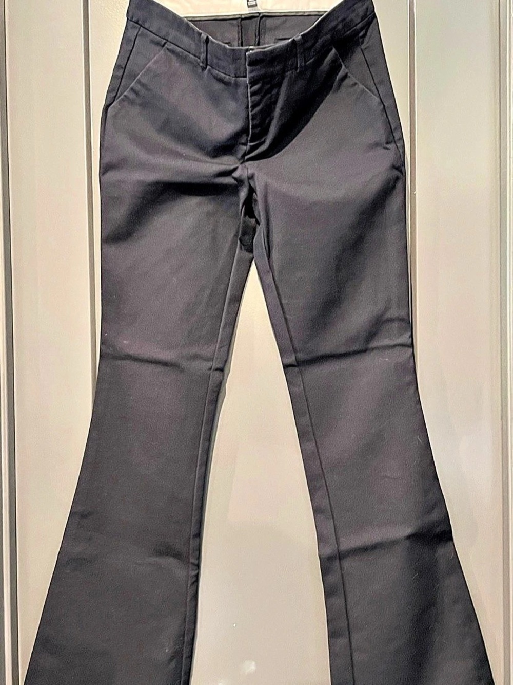 Saks Fifth Avenue High Rise Stretch Crepe Flared Trousers Black Size 4